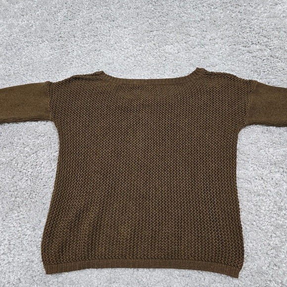 Peruvian Connection Sweater Women Small Brown Crochet Knit Pima Cotton Boho - Picture 7 of 12